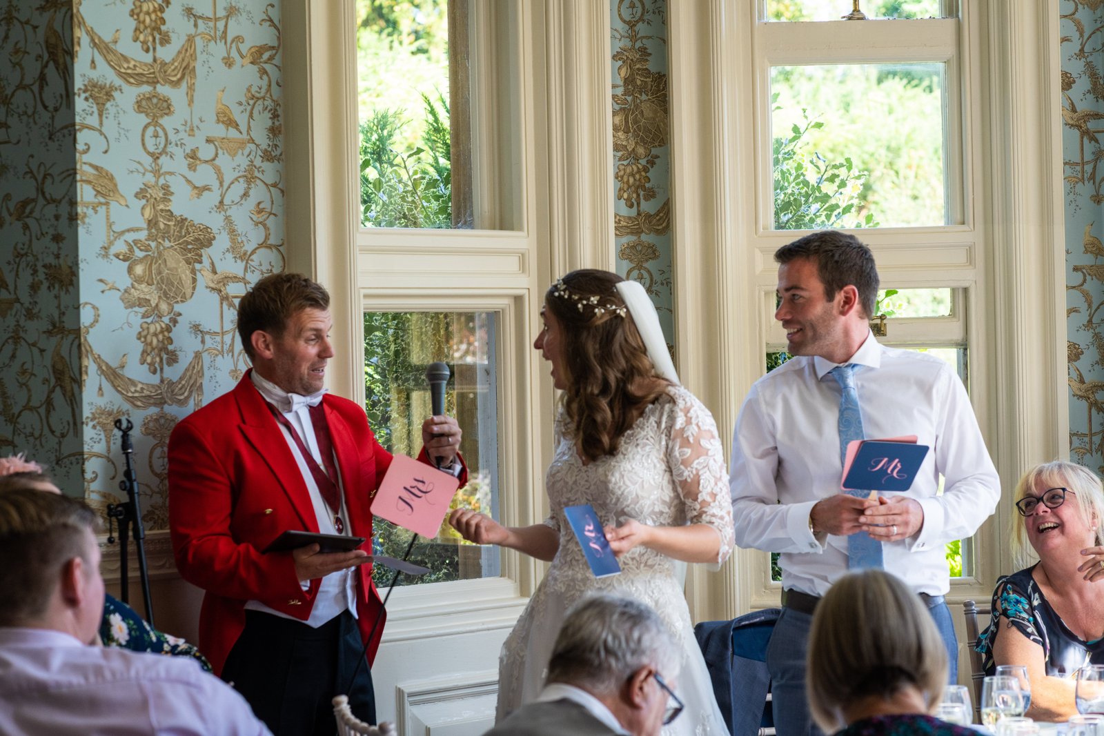 Ross toastmaster at fun lively wedding celebration