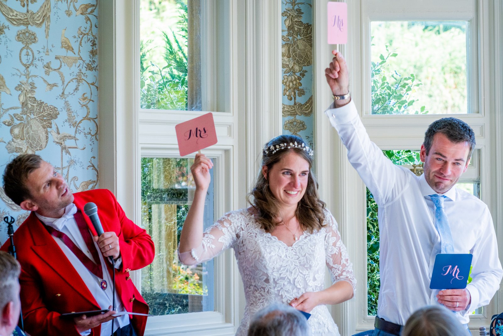 Ross toastmaster at warm private celebration with guests